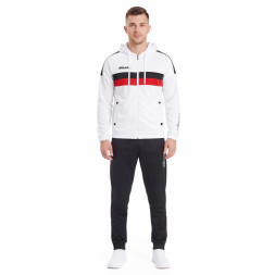 Костюм спорт. муж. с капюш. MIKASA MT550/701-078-XL, р.XL, 100% полиэстер, бело-черно-красный