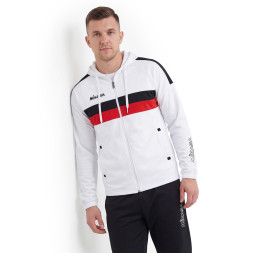 Костюм спорт. муж. с капюш. MIKASA MT550/701-078-XL, р.XL, 100% полиэстер, бело-черно-красный
