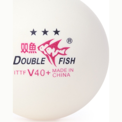 Мяч для наст  тенниса DOUBLE FISH 3***, V111F, диам  V40+мм, ITTF Appr,плаcтик,упак 6 шт, белый