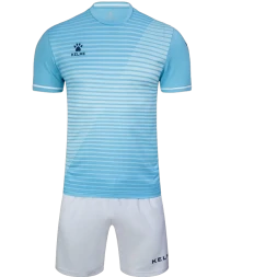 Детская футбольная форма KELME Short Sleeve Football Uniform (Light Blue/White)