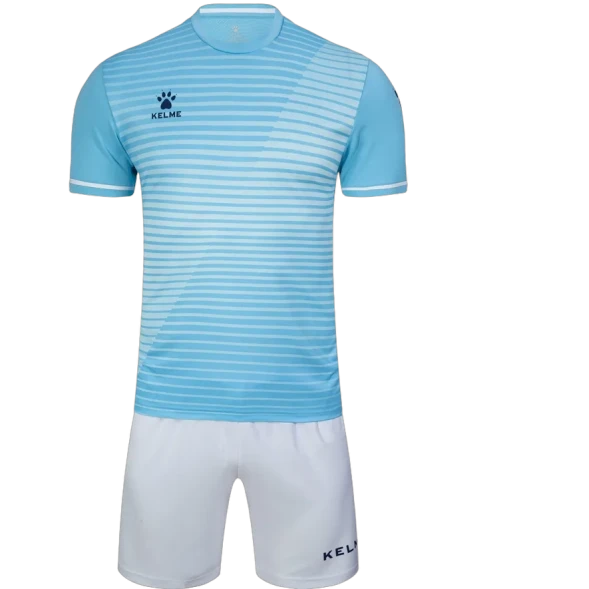 Детская футбольная форма KELME Short Sleeve Football Uniform (Light Blue/White)