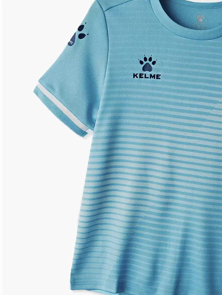 Детская футбольная форма KELME Short Sleeve Football Uniform (Light Blue/White)