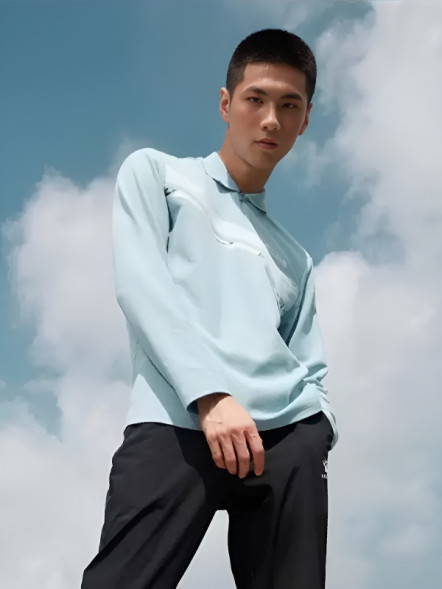 Лонгслив KELME Long Sleeve Polo Light Blue