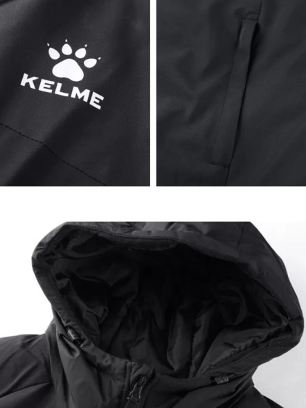 Куртка утепленная KELME Hooded Short Padded Jacket Black