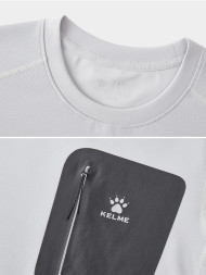 Лонгсливы KELME Crew Neck Long-sleeved T-shirt Light Grey