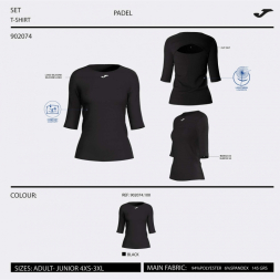 CAMISETA MANGA 3/4 TORNEO NEGRO