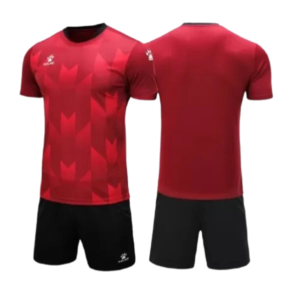 Детская футбольная форма KELME Short-Sleeved Football Suit (Burgundy/Black)