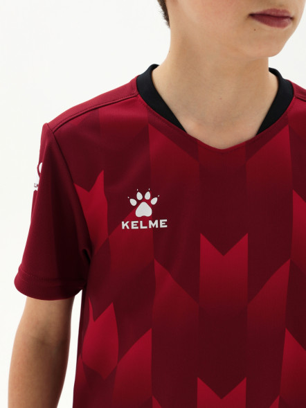 Детская футбольная форма KELME Short-Sleeved Football Suit (Burgundy/Black)