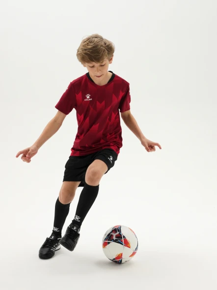 Детская футбольная форма KELME Short-Sleeved Football Suit (Burgundy/Black)