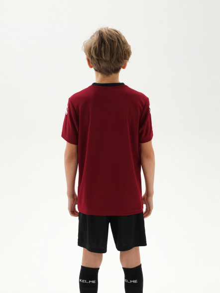 Детская футбольная форма KELME Short-Sleeved Football Suit (Burgundy/Black)