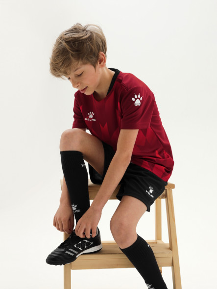 Детская футбольная форма KELME Short-Sleeved Football Suit (Burgundy/Black)