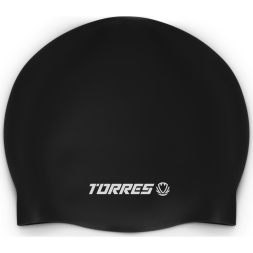 Шапочка для плав  TORRES, SW-12507BK, черный, силикон