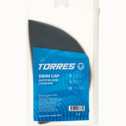 Шапочка для плав  TORRES, SW-12507BK, черный, силикон