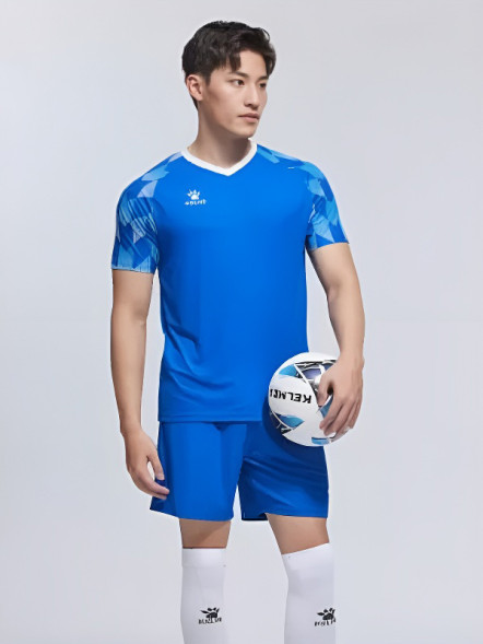 Футбольная форма KELME Kekme Short-Sleeved Football Suit Blue
