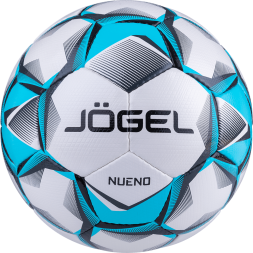Мяч футбольный JÖGEL Nueno №5, белый/голубой/черный