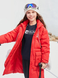 Детский пуховик KELME Mid Length Down Jacket Red