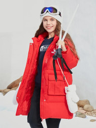 Детский пуховик KELME Mid Length Down Jacket Red