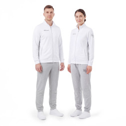 Костюм спортивный MIKASA MT537/530-022-L, р.L, 70% хлопок, 30% полиэстер, бело-серый