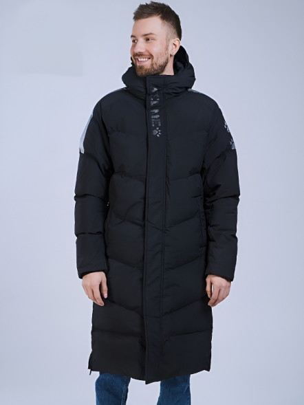 Пуховик KELME Hooded Long Jacket Black