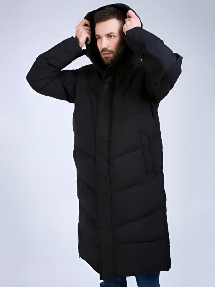 Пуховик KELME Hooded Long Jacket Black