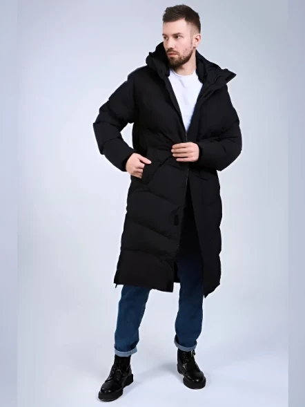 Пуховик KELME Hooded Long Jacket Black