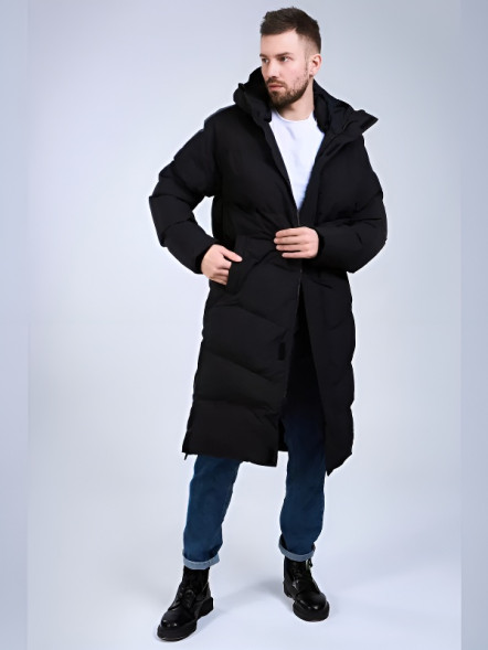 Пуховик KELME Hooded Long Jacket Black