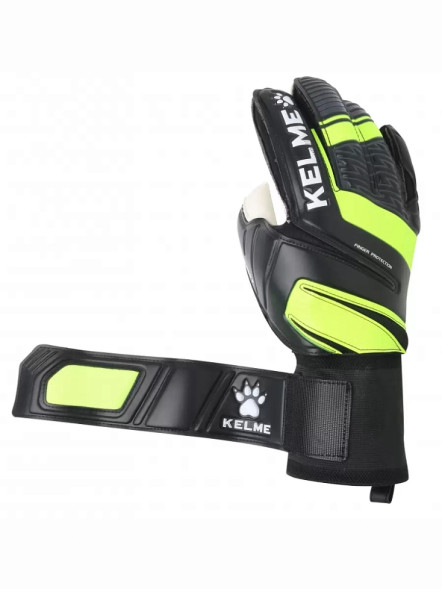 Перчатки вратарские KELME Goalkeeper Gloves (Competition Level) (Black/Light Green)