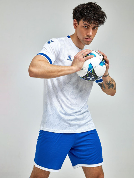 Футбольная форма KELME Short-Sleeved Football Suit (White/Blue)
