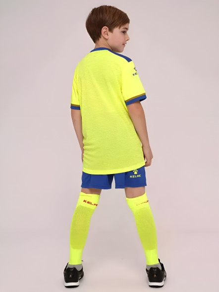 Детская футбольная форма KELME S/S Football Set Kid (Citric/Blue)