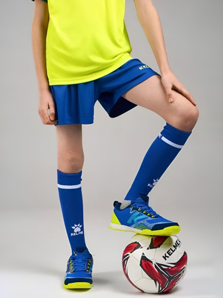 Детская футбольная форма KELME S/S Football Set Kid (Citric/Blue)