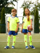 Детская футбольная форма KELME S/S Football Set Kid (Citric/Blue)