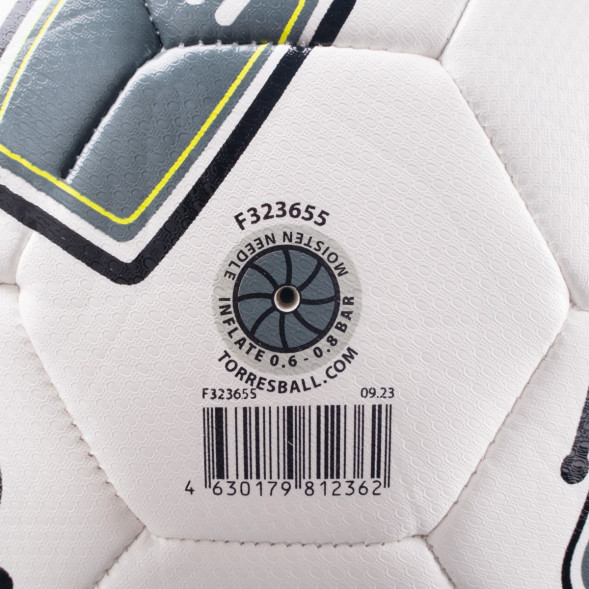 Мяч футб. TORRES BM 300, F323653, р.3, 32 пан.,ТПУ,2 подк. слой, маш. сш., бело-серо-желтый