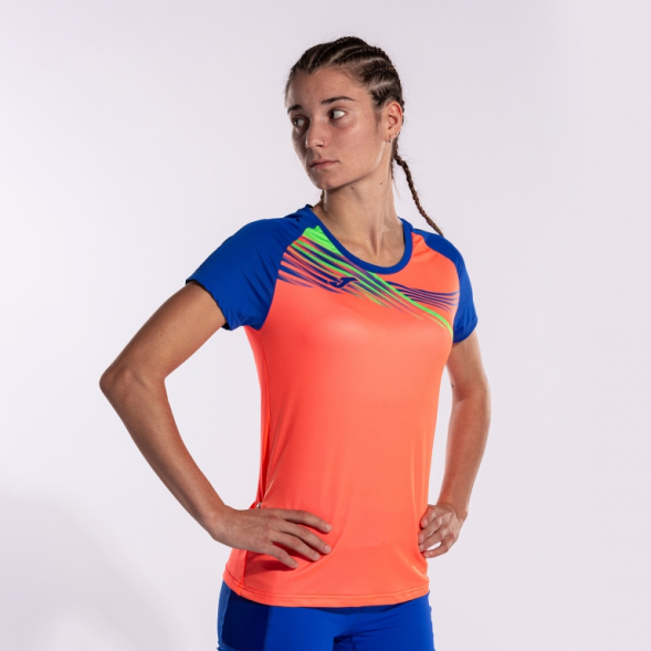 CAMISETA MANGA CORTA ELITE X CORAL FLUOR ROYAL