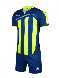 Детская футбольная форма KELME Short Sleeve Football Uniform (Dark Blue/Light Green)