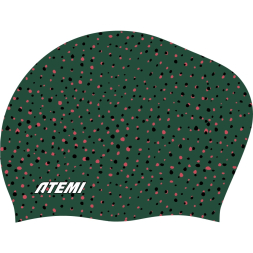 Шапочка для плавания Atemi long hair cap Point green, силикон, Цвет: принт, TLH1PG