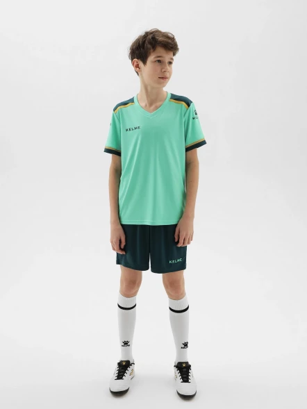 Детская футбольная форма KELME S/S Football Set Kid (Teal/Dark Green)