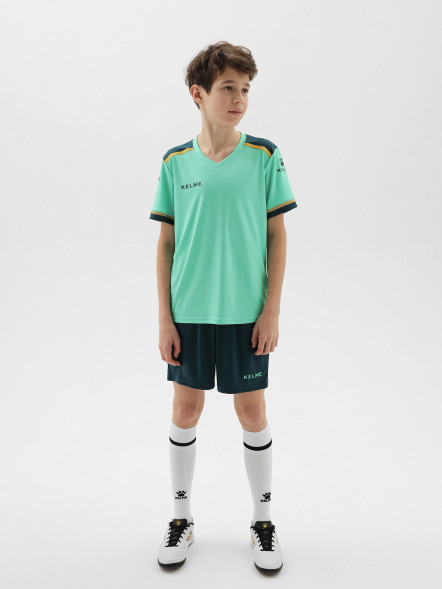 Детская футбольная форма KELME S/S Football Set Kid (Teal/Dark Green)