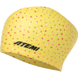 Шапочка для плавания Atemi long hair cap Point yellow , силикон, Цвет: принт, TLH1PY