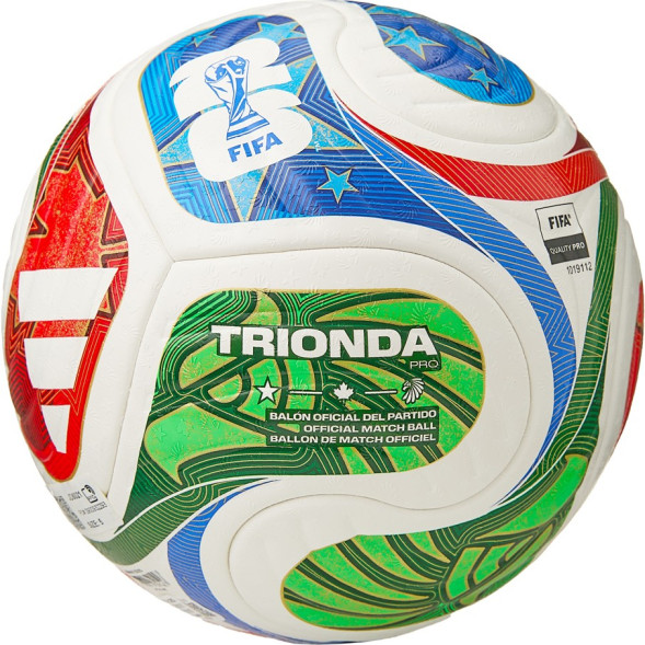 Мяч футб  ADIDAS WC26 Trionda PRO, JD8021, р 5, FIFA Quality Pro, 4 пан, ПУ, термосш, мультиколор