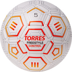 Мяч футб. TORRES Freestyle Control, F3231765, р.5, 32 п.,PU-Microfi, термосшив., бело-оран-сереб