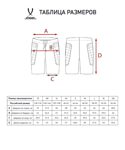 Шорты вратарские JOGEL CAMP GK Short, черный/белый