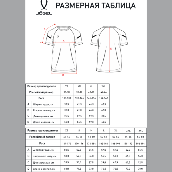 Футболка тренировочная JÖGEL CAMP 2 CVC Training Tee, красный