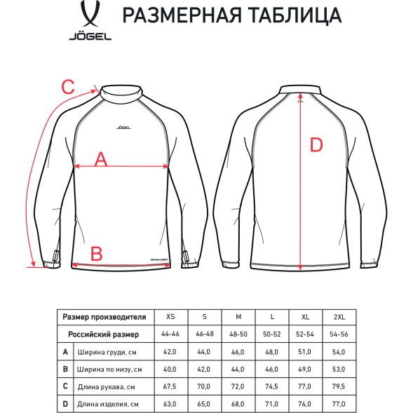 Джемпер компрессионный JÖGEL PerFormDRY Baselayer Warm Top, красный