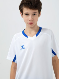 Детская футбольная форма KELME Short-Sleeved Football Suit (White/Blue)