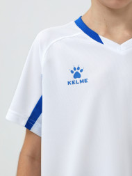 Детская футбольная форма KELME Short-Sleeved Football Suit (White/Blue)