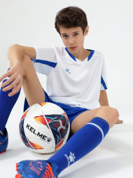 Детская футбольная форма KELME Short-Sleeved Football Suit (White/Blue)