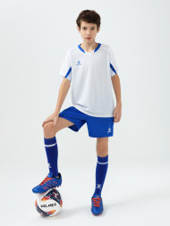 Детская футбольная форма KELME Short-Sleeved Football Suit (White/Blue)