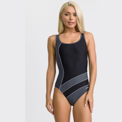 Купальник женский для бассейна,Цвет: черн/сер., Р-р: 42, SWAE 03C