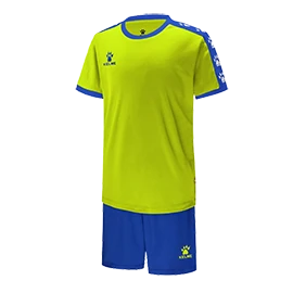 Детская футбольная форма KELME Short Sleeve Football Set Kids (Light Green/Blue)