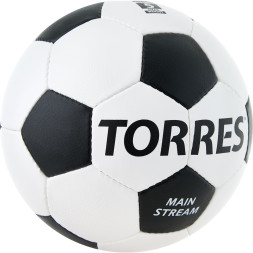 Мяч футб  TORRES Main Stream, F30185, р 5, 32 пан  ПУ, 4 под  слоя, руч  сшивка, бело-черный